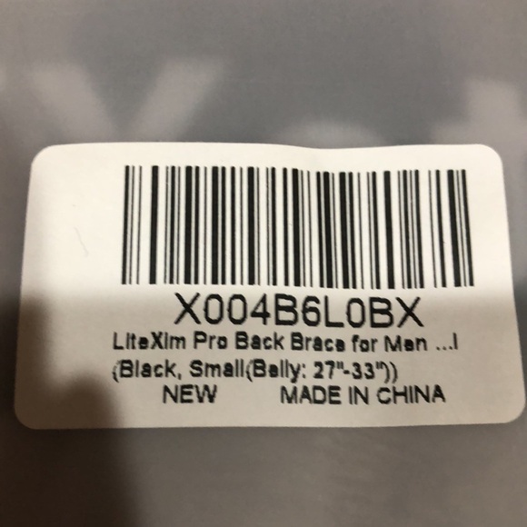 LiteXim Lumbar Support Belt for Men /Women, Adj.Lower Back Brace 27-33 “ small - Picture 4 of 5